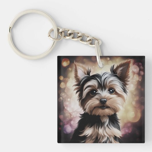Yorkie, hond, huisdier sleutelhanger (voorkant)