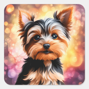 Yorkie, Hond, Huisdier Vierkante Sticker