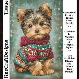 Yorkie hond in kersttrui DS2L Decoupage Tissuepapier