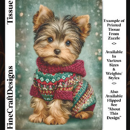 Yorkie hond in kersttrui DS2R Decoupage Tissuepapier