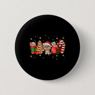 Yorkie-hond kerstpyjama koffie latte mokken Xma Ronde Button 5,7 Cm