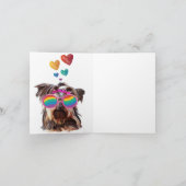 Yorkie-hond met harten Valentijnsdag Kaart (Binnen)