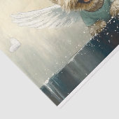 Yorkie hond met vleugels in sneeuw AV3 decoupage Tissuepapier (Detail)