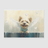 Yorkie hond met vleugels in sneeuw AV3 decoupage Tissuepapier (Voorkant)