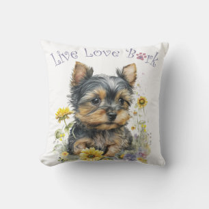 Yorkie Hond Moeder Bloemstuk Kussen