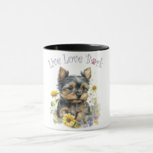Yorkie Hond Moeder Bloemstuk Mok