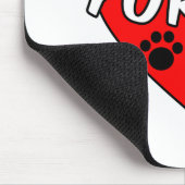 Yorkie Hond Pootafdrukken En Rode Hart Muismat (Hoek)