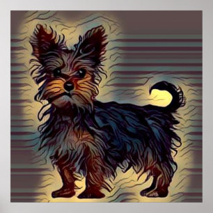 yorkie hond schatje yorkshire afbeelding pop pet poster