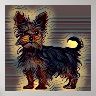 yorkie hond schatje yorkshire afbeelding pop pet poster