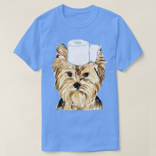 Yorkie hond toilet Schilderen T-shirt (Design voorkant)