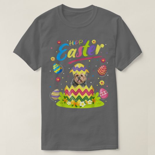 Yorkie Hondenliefhebber Funny Easter Egg Yorkie Ha T-shirt (Design voorkant)