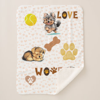Yorkie Hondenliefhebbers Sherpa Blanket Deken