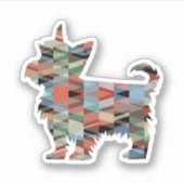 Yorkie Hondenras Geo Silhouette Pset Sticker (Voorkant)