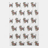 Yorkie Hondenras Geo Silhouette Pset Theedoek (Verticaal)