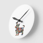 Yorkie Hondenras Geo Silhouette  Ronde Klok (Hoek)