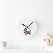 Yorkie Hondenras Geo Silhouette  Ronde Klok (Huis)