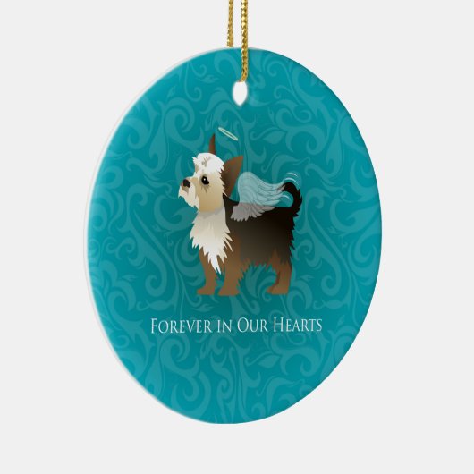 Yorkie - Huisdier Herdenking - Engel Hond Keramisch Ornament (Rechts)