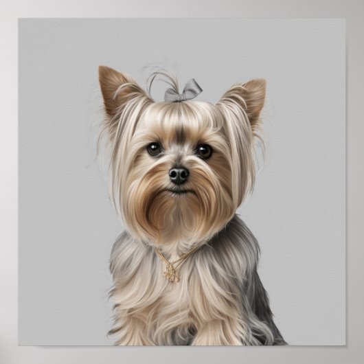 Yorkie Illustration Wall Art voor Hondenliefhebber Poster (Voorkant)
