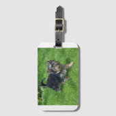 yorkie in beweging bagagelabel (Voorkant (verticaal))