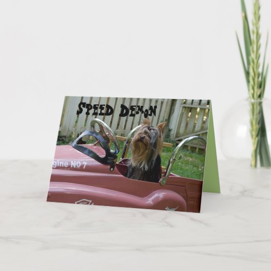 Yorkie in de auto Verjaardag Kaart (Voorkant)