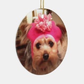 Yorkie in een Pet Keramisch Ornament (Rechts)