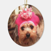 Yorkie in een Pet Keramisch Ornament (Links)