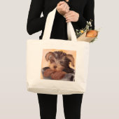 Yorkie in je Cup Grote Tote Bag (Voorkant (product))