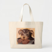 Yorkie in je Cup Grote Tote Bag (Voorkant)