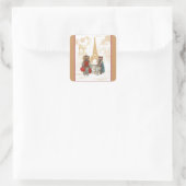 Yorkie in Parijs & Eiffeltoren Vierkante Sticker (Tas)