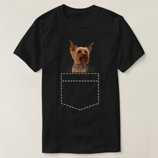 Yorkie in Pocket Yorkshire Terrier T-shirt (Design voorkant)