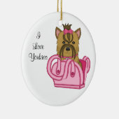 Yorkie in Purse kerstversiering Keramisch Ornament (Rechts)