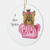 Yorkie in Purse kerstversiering Keramisch Ornament (Links)
