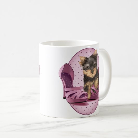 Yorkie in Shoe Koffiemok (Voorkant rechts)