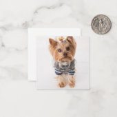 yorkie-in-sweater notitiekaartje (Voorkant / Achterkant in situ)