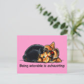 Yorkie is Schattig off-Leash Art™ Briefkaart (Staand voorkant)