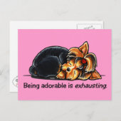 Yorkie is Schattig off-Leash Art™ Briefkaart (Voorkant / Achterkant)