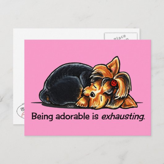 Yorkie is Schattig off-Leash Art™ Briefkaart (Voorkant / Achterkant)