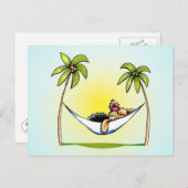 Yorkie Island Princess Off-Leash Art™ Briefkaart (Voorkant / Achterkant)