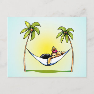Yorkie Island Princess Off-Leash Art™ Briefkaart