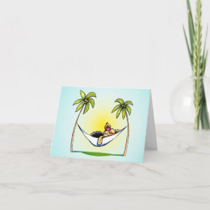 Yorkie Island Princess Off-Leash Art™ Hartelijk da Bedankkaart