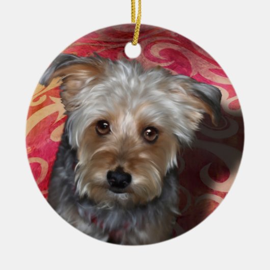Yorkie Keramisch Ornament (Voorkant)