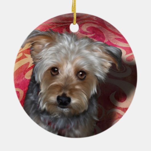Yorkie Keramisch Ornament (Achterkant)