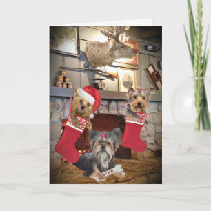 Yorkie Kerst open haard Kaarten