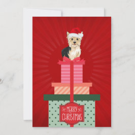 Yorkie Kerstcadeaus Prettig Kerstfeest Hond  Feestdagenkaart