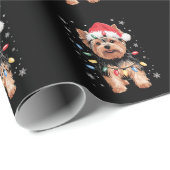 Yorkie Kersthond Lange Kerst Geschenk Cadeaupapier (Rol Hoek)