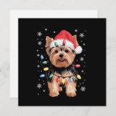 Yorkie Kersthond Lange Kerst Geschenk Feestdagenkaart (Voorkant / Achterkant)