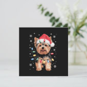 Yorkie Kersthond Lange Kerst Geschenk Feestdagenkaart (Staand voorkant)