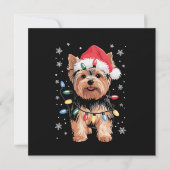 Yorkie Kersthond Lange Kerst Geschenk Feestdagenkaart (Voorkant)
