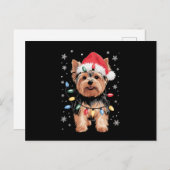 Yorkie Kersthond Lange Kerst Geschenk Feestdagenkaart (Voorkant / Achterkant)