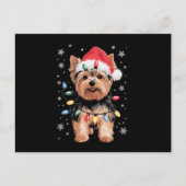 Yorkie Kersthond Lange Kerst Geschenk Feestdagenkaart (Voorkant)